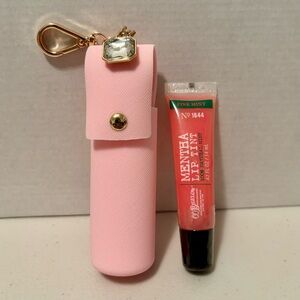 Bath & Body Works Pink Bling Jewel Lip Gloss Holder + Lip Gloss Set